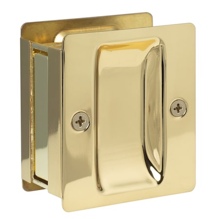 Sure-Loc Hardware Sure-Loc Hardware Round Pocket Door Pull, Privacy, Satin Brass DP-R02 SB